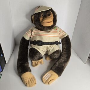 RUHOF BioBusters Plush Full Body Monkey Hand Puppet Squeaks 15” Stuffed Animal